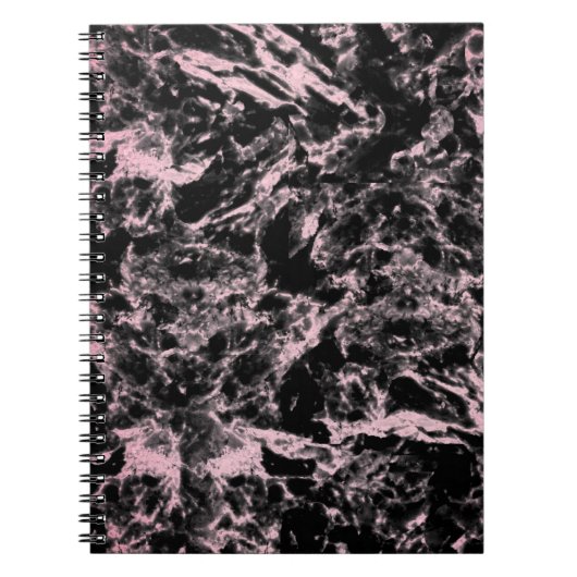 Roze en Zwarte Marmer Notitieboek (Voorkant)