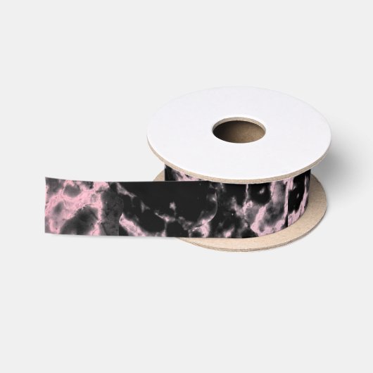 Roze en zwarte marmer satijnen lint (Spoel)