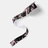Roze en zwarte marmer satijnen lint (Achterkant)