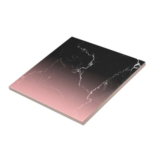 Roze en zwarte marmer tegeltje (Zijkant)