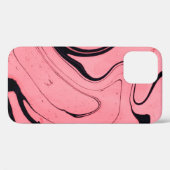Roze en zwarte marmer textuur. Handgeschilderd Case-Mate iPhone Case (Achterkant (horizontaal))