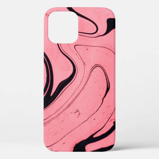 Roze en zwarte marmer textuur. Handgeschilderd Case-Mate iPhone Case (Achterkant)