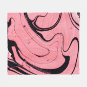 Roze en zwarte marmer textuur. Handgeschilderd Fleece Deken (Voorkant (Horizontaal))
