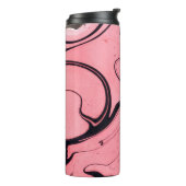 Roze en zwarte marmer textuur. Handgeschilderd Thermosbeker (Gedraaid links)