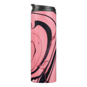 Roze en zwarte marmer textuur. Handgeschilderd Thermosbeker (Geroteerd rechts)