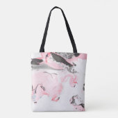 Roze en zwarte marmer textuur. Handtekening Tote Bag (Achterkant)