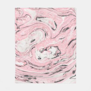 Roze en zwarte marmer textuur. Moderne abstracte b Fleece Deken