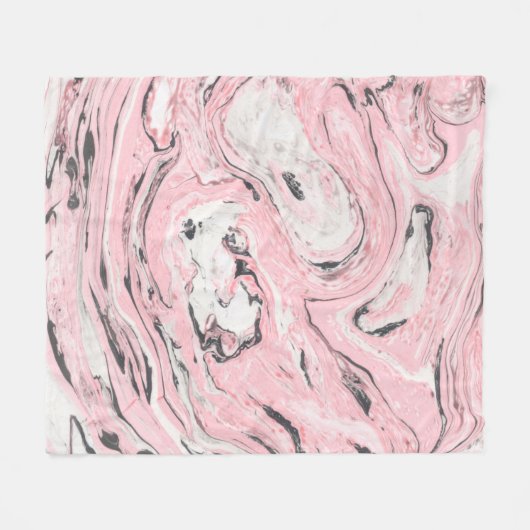 Roze en zwarte marmer textuur. Moderne abstracte b Fleece Deken (Voorkant (Horizontaal))