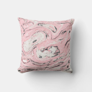 Roze en zwarte marmer textuur. Moderne abstracte b Kussen