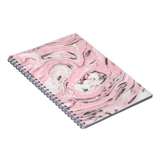 Roze en zwarte marmer textuur. Moderne abstracte b Notitieboek (Rechterzijde)