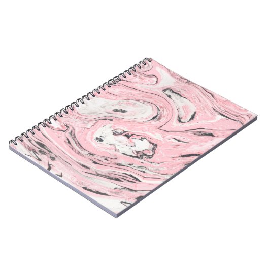 Roze en zwarte marmer textuur. Moderne abstracte b Notitieboek (Linkerzijde)