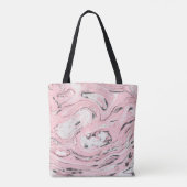 Roze en zwarte marmer textuur. Moderne abstracte b Tote Bag (Achterkant)