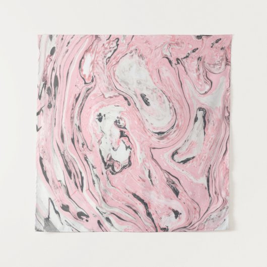 Roze en zwarte marmer textuur. Moderne abstracte b Wandkleed (Voorkant (horizontaal))