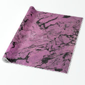 roze en zwarte marmeren abstract ontwerp cadeaupapier (Uitgerold)