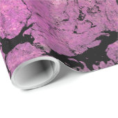 roze en zwarte marmeren abstract ontwerp cadeaupapier (Rol Hoek)