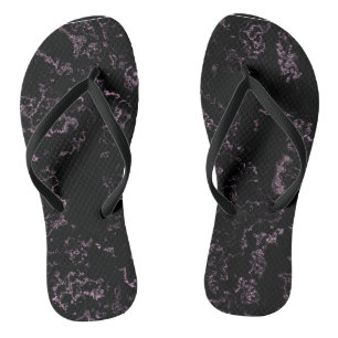 roze en zwarte marmeren spiraal abstract teenslippers