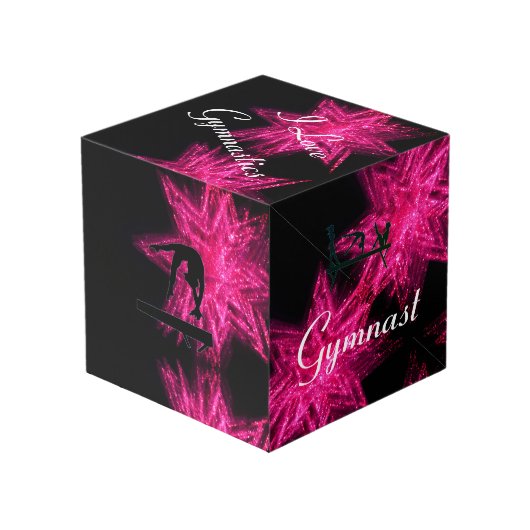 Roze en zwarte meisjes aangepaste gymnastiek kubus (Voorkant hoekig)