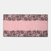 Roze en zwarte meisjeskant bureaumat (Voorkant)