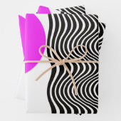 Roze en zwarte Mid Century Moderne Kunst  Inpakpapier Vel (In situ)