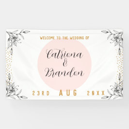 Roze en zwarte moderne gouden Stippen Banner