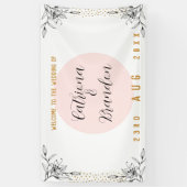 Roze en zwarte moderne gouden Stippen Banner (Verticaal)