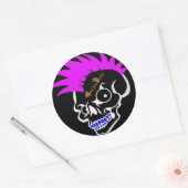Roze en zwarte molen ronde sticker (Envelop)