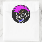 Roze en zwarte molen ronde sticker (Tas)