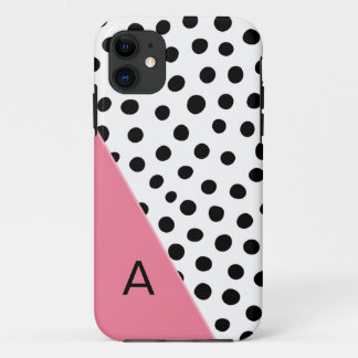 Roze en zwarte monogram Case-Mate iPhone case