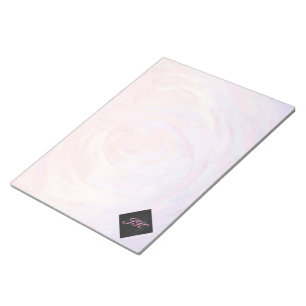 Roze en zwarte monogram notitieblok