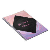 Roze en zwarte monogram notitieboek (Rechterzijde)