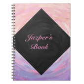 Roze en zwarte monogram notitieboek (Voorkant)