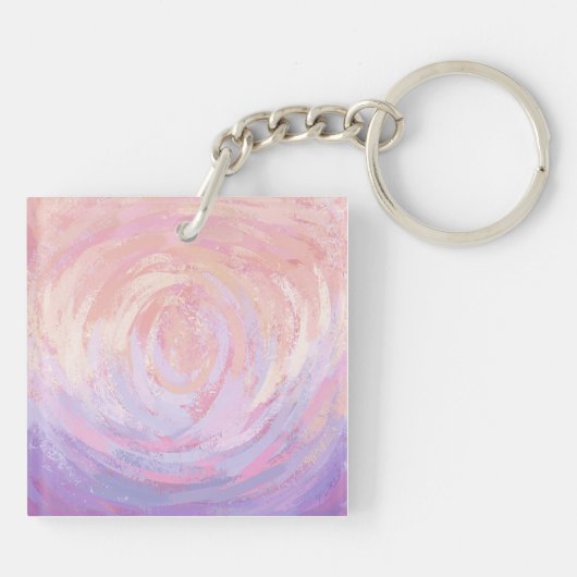 Roze en zwarte monogram sleutelhanger (Achterkant)