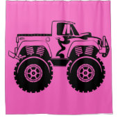 Roze en zwarte monster Tuck Shower Curtain Douchegordijn (Voorkant)