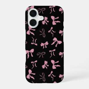Roze en Zwarte Mopshoofdbandjes iPhone 16 Hoesje