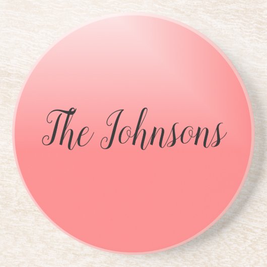  roze en zwarte naam zandsteen onderzetter (Voorkant)
