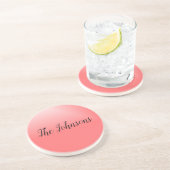  roze en zwarte naam zandsteen onderzetter (Zijkant)