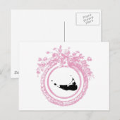 Roze en zwarte Nantucket Briefkaart (Voorkant / Achterkant)