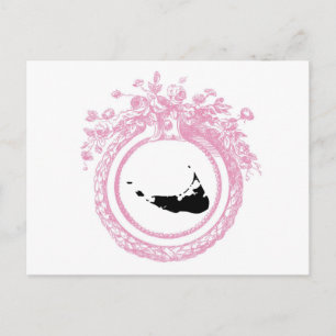 Roze en zwarte Nantucket Briefkaart