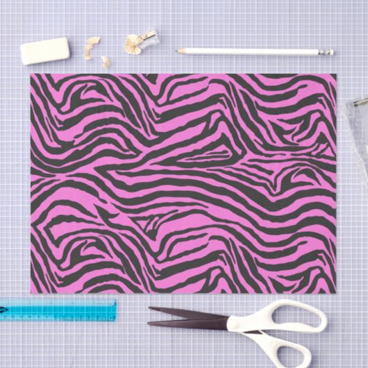 Roze en zwarte neonzebra Afdrukontkoppeling Tissuepapier (Craft)