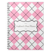 Roze en zwarte Notitieboek, speciaal aangepast Notitieboek (Voorkant)