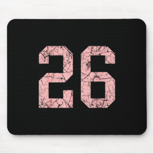 Roze en zwarte nummer 26 jersey speler uniform #26 muismat