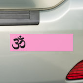 Roze en Zwarte Om-symbool Bumpersticker (Op auto)