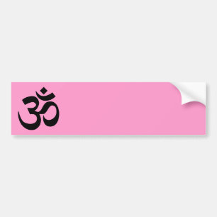 Roze en Zwarte Om-symbool Bumpersticker
