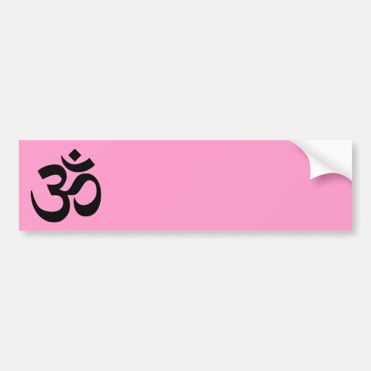 Roze en Zwarte Om-symbool Bumpersticker (Voorkant)