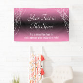 Roze en zwarte Ombre Lights Voeg uw aangepaste tek Spandoek (Insitu)