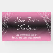 Roze en zwarte Ombre Lights Voeg uw aangepaste tek Spandoek (Horizontaal)