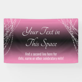 Roze en zwarte Ombre Lights Voeg uw aangepaste tek Spandoek