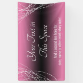 Roze en zwarte Ombre Lights Voeg uw aangepaste tek Spandoek (Verticaal)