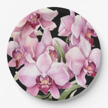 Roze en zwarte orchideeën bruiloft