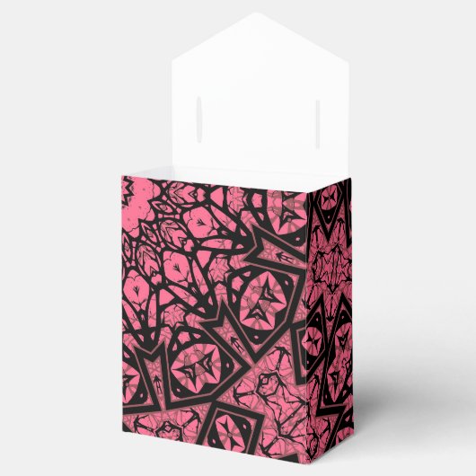 Roze en zwarte ornamenten sjaal patchwork sjaal bedankdoosjes (Geopend)